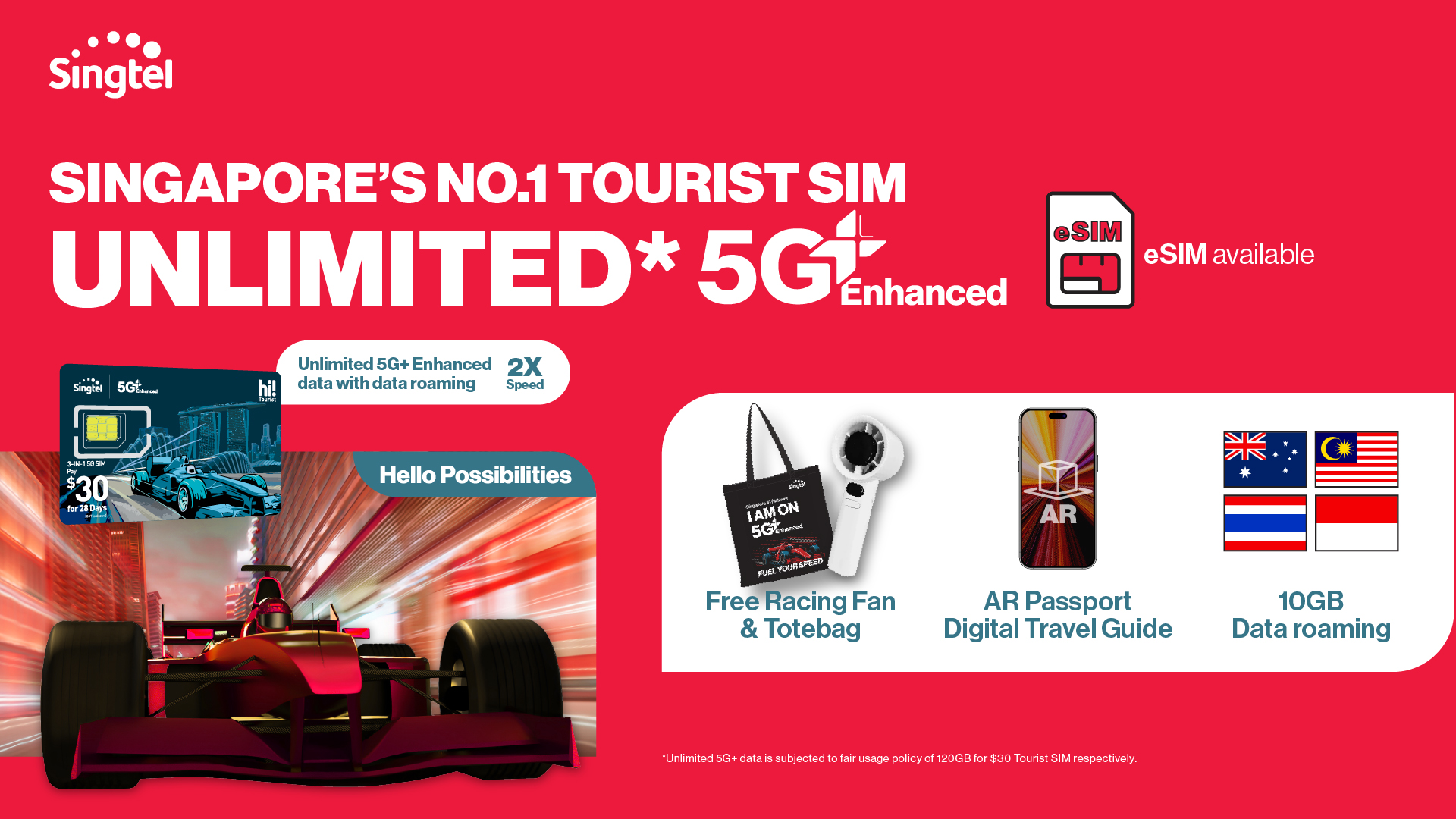 Prepaid Services - Best 5G+ Singapore SIM Cards/Tourist Cards with Transport Card Option (Airport/ City Pick-up)