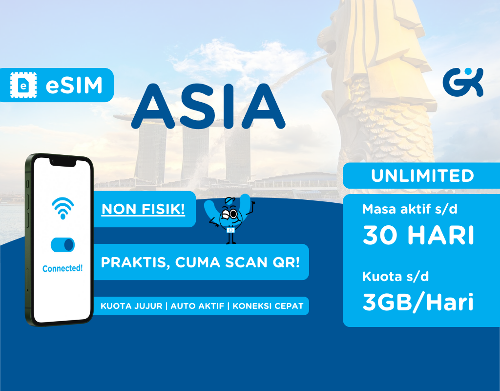 eSIM Singapore Malaysia Thailand Indonesia Vietnam Unlimited | eSIM Singapura Global Komunika