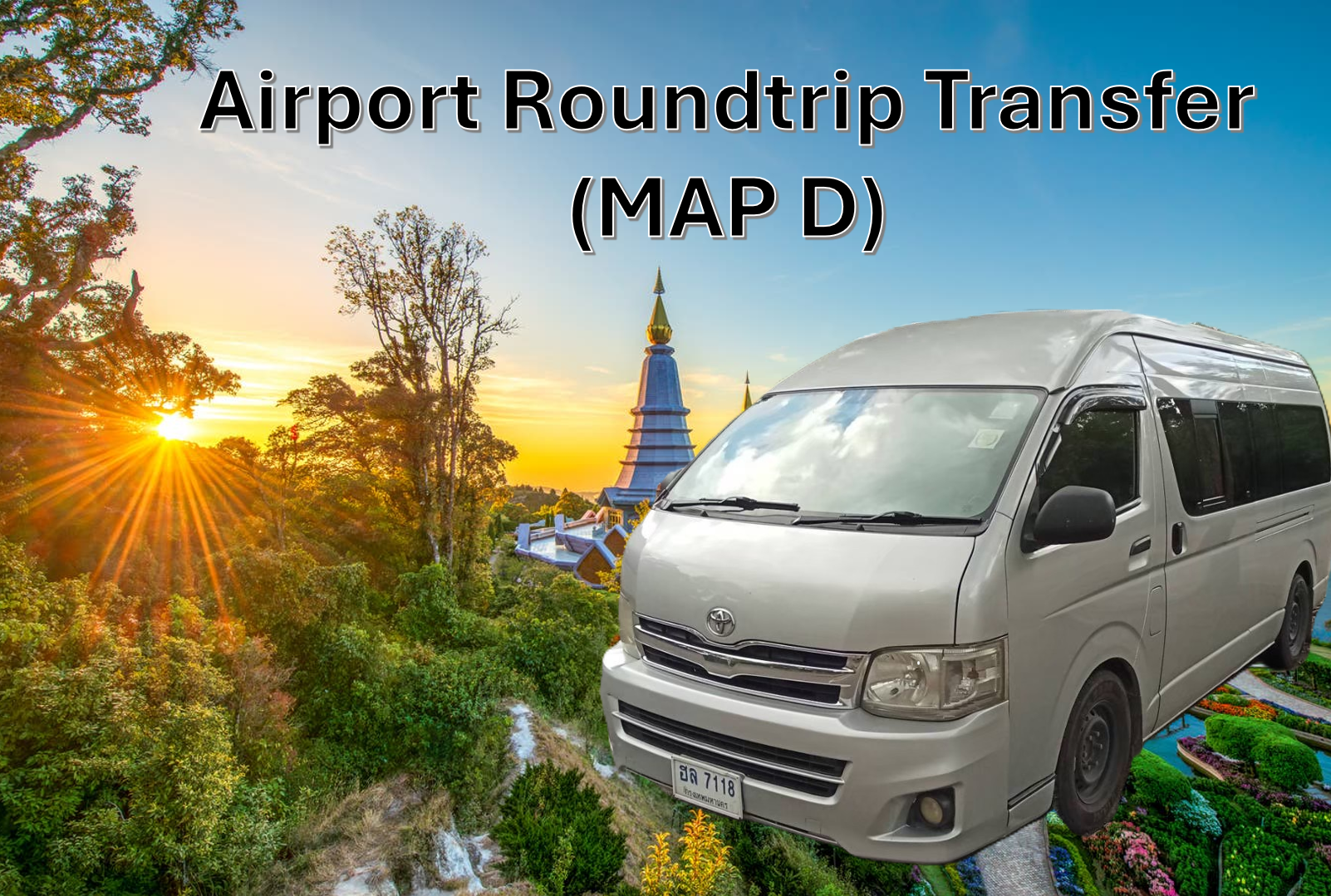Private Chiang Mai Airport Transfer from/to Chiang Mai Hotel in Wat Pa Daraphirom, Doi Saket & Maejo University Area