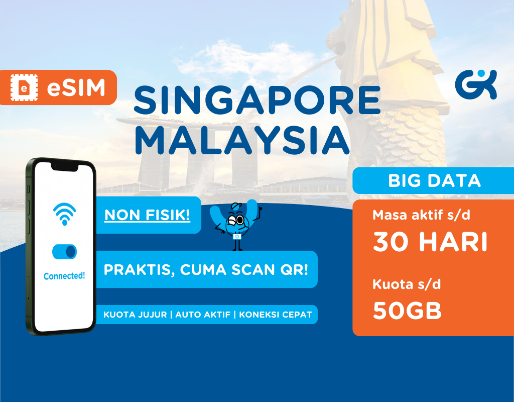 eSIM Singapore Malaysia Kuota Besar | eSIM Singapura Global Komunika