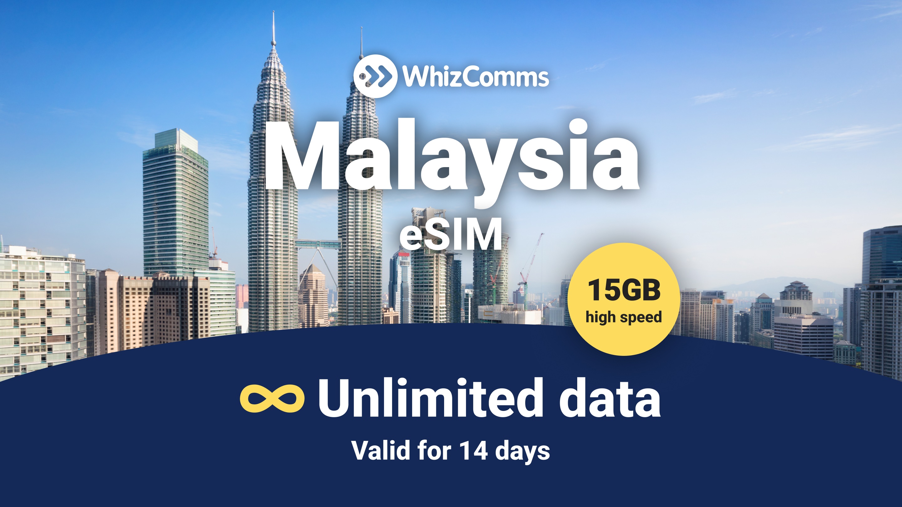 WhizComms 14-Day 15GB Unlimited Malaysia eSIM – Instant Activation & Nationwide Coverage