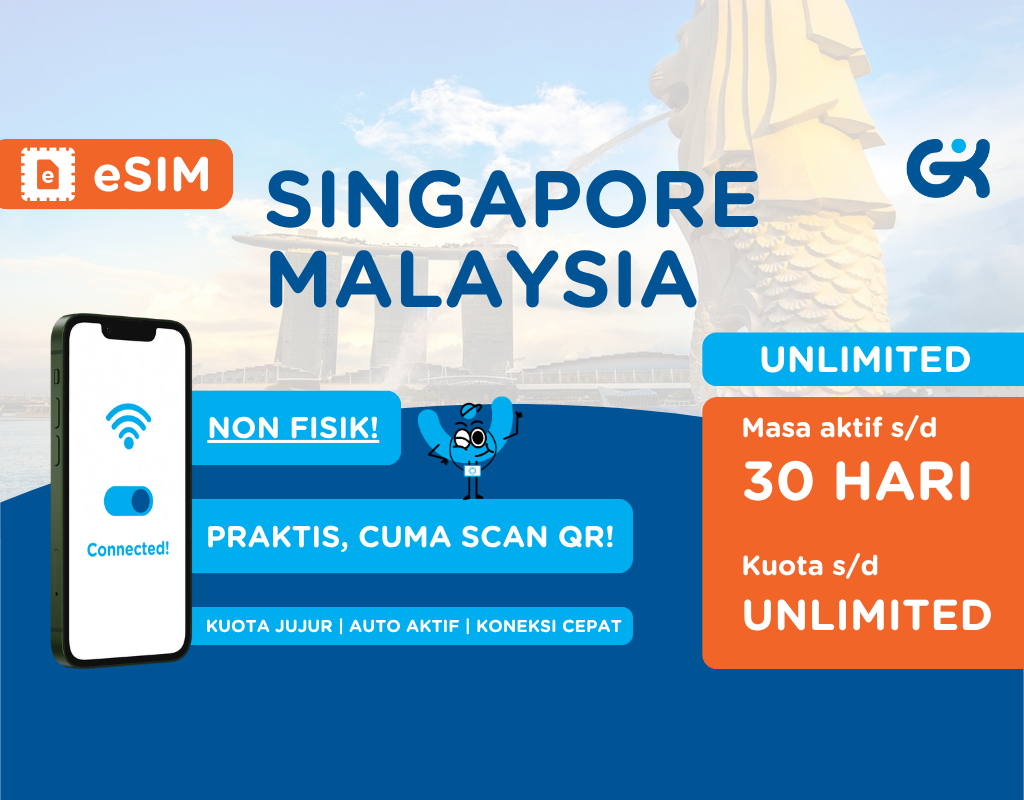 [INSTANT] eSIM Singapore Malaysia Unlimited | eSIM Singapura Global Komunika